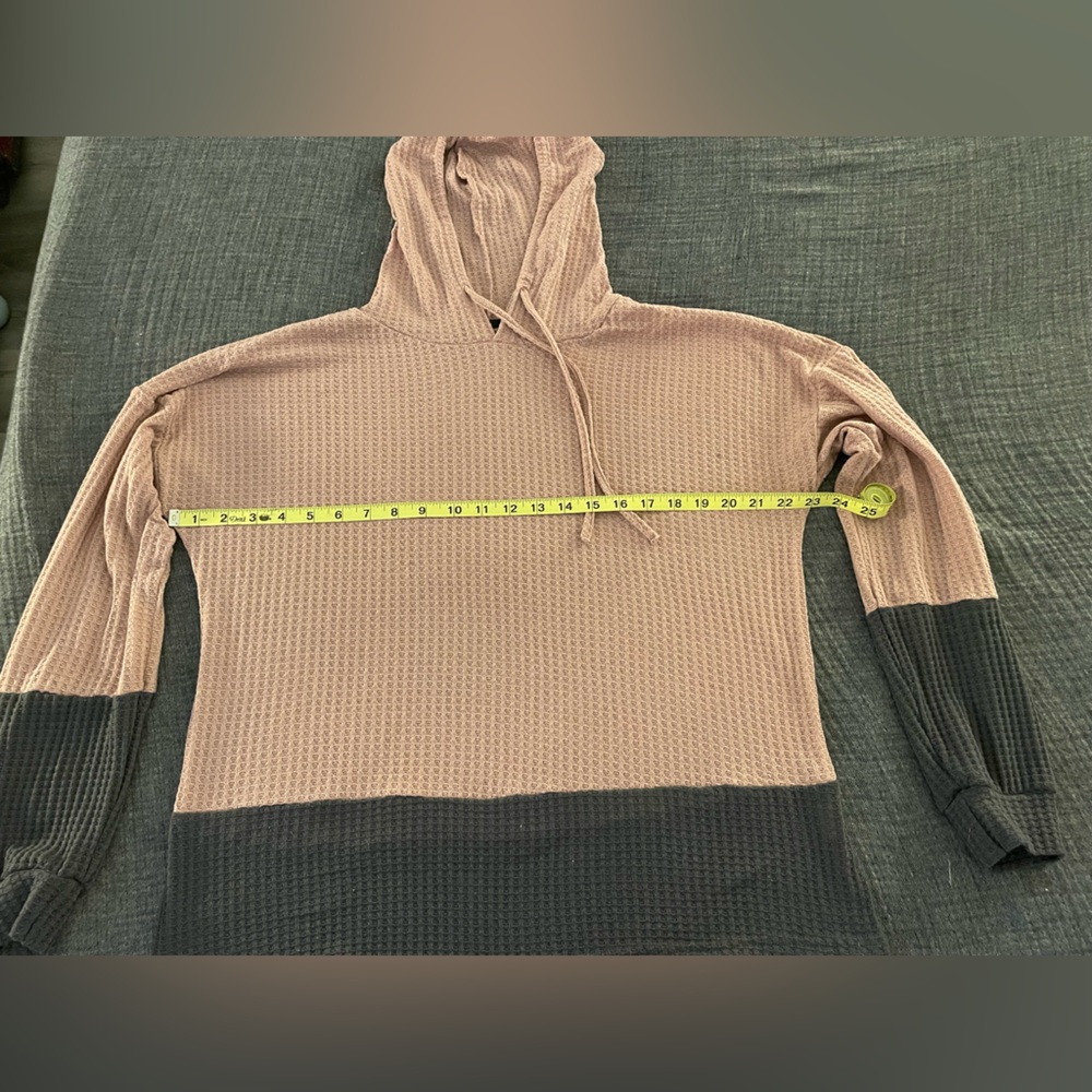 SHEIN colorblock waffle hoodie